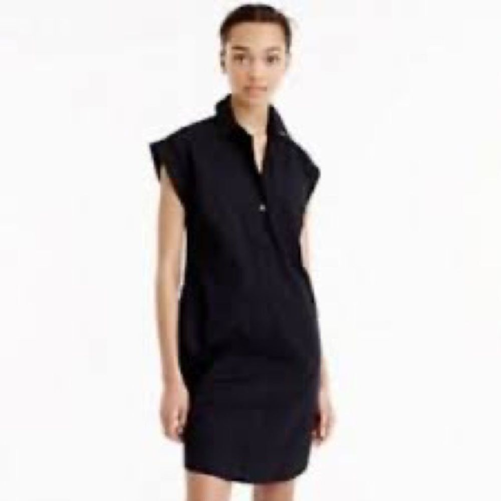 𝅺⭐️j Crew Black Cotton Shirt Dress⭐️